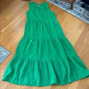 BODEN Double Cloth Maxi Tiered Dress Kelly Green size 6